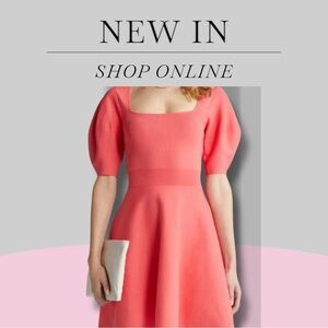 Ted Baker London Pink A-Line Puff Sleeve Midi Dress